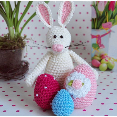 Häkelanleitung Osterhase mit Eiern - PDF Datei