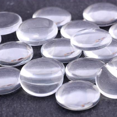 Cabochons, Glas, klar, Ø 12mm, 100 Stück