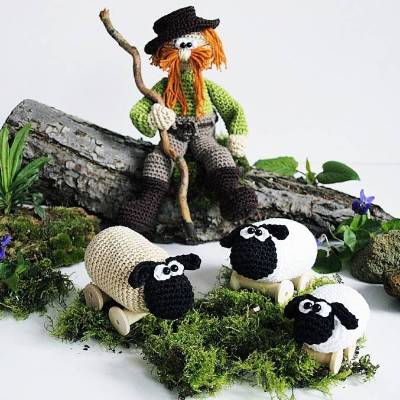 Häkelanleitung Schäfer mit Schafen - PDF Datei