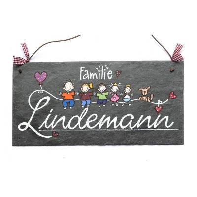 Schiefertürschild personalisiert, Geschenk für alle Anlässe, Hochzeit, Geburt, Umzug, Einzug, Hausbau, Neubau