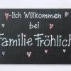 Willkommensschild aus Schiefer personalisiert mit Namen, Schieferschild Familie, Hochzeitsgeschenk für das Brautpaar Bild 4
