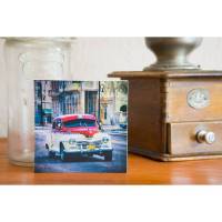 Oldtimer, Auto, Chevy, Street, Foto auf Holz, im Quadrat, 10 x 10 cm Bild 1