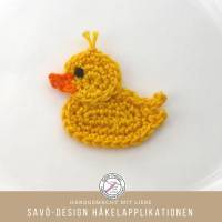 Mini Ente Aufnäher, kleines Entchen Häkelapplikation, gelbe Enten Bild 3