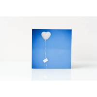 Herz, Liebe, Hochzeit, Luftballon, Himmel, Foto auf Holz, im Quadrat, 10 x 10 cm Bild 1