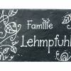 Türschild Familie aus Schiefer personalisiert mit Namen, Schieferschild, Haustürschild, Namensschild, Familienschild Bild 3