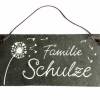 Schiefertürschild mit Pusteblume, Türschild Familie aus Schiefer personalisiert mit Name, Geschenk für alle Anlässe Bild 2