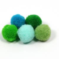 Mini-Pompons, Blau-Grün, Mix, 10mm, 40 Stück Bild 1