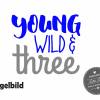 Bügelbild Young Wild and Three oder Wunschzahl zum Geburtstag Bild 4