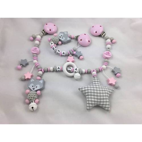 Kinderwagenkette und Schnullerkette Fuchs