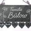 personalisiertes Hochzeitsgeschenk für das Brautpaar, Türschild Familie aus Schiefer, Schieferschild Pusteblumen Bild 3