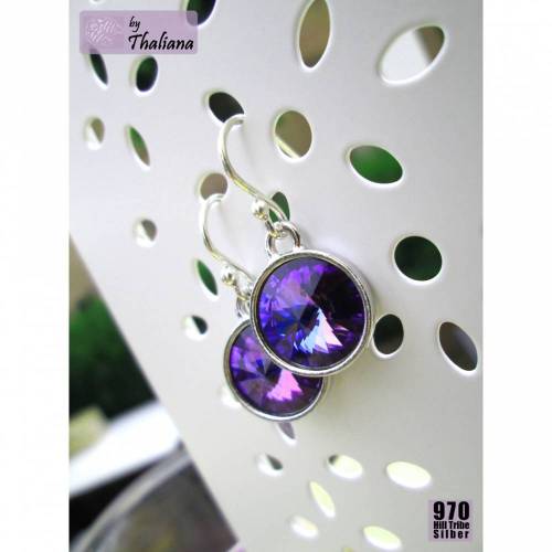 NACHTLICHT ECHT SILBER Ohrringe LILA!!!