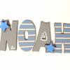 Holzbuchstaben, Türbuchstaben, Kinderzimmer, Buchstaben - Lieblingslädchen - Sterne, blau, hellgrau Bild 2