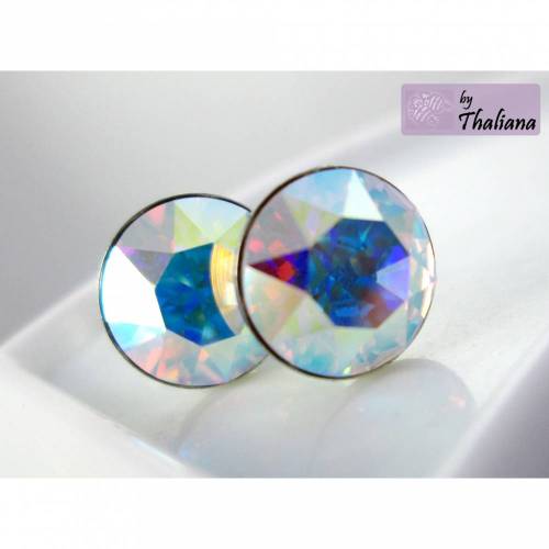 megafunkelige Glitzer-Ohrstecker Regenbogendiamant