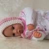 Pixie, Zwergmütze aus Alpaka mit Wolle, für Neugeborene, rosa, wollweiß, gehäkelt Bild 6