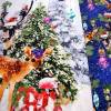Weihnachten-Panel Digitaldruck Jersey Stoffe Rehkitz Hirsch Kugeln blau Muster Panel Weihnachts-Panel,Rehkitz tannenzwei Bild 5