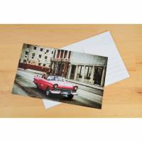 Postkarte XXL Panorama Chevy Panorama Oldtimer Cabriolet Bild 1