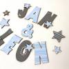 Holzbuchstaben, Türbuchstaben, Kinderzimmer, Buchstaben - Lieblingslädchen - Sterne, babyblau Bild 3
