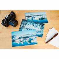 3er Set Island Gletscher Lagune Gletschereis Eissee Postkarten XXL Panorama Gift for him Bild 1