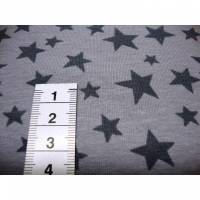 Baumwolljersey "graue Sterne " auf hellgrau Sternenstoff Meterware nähen Mitwachshose Geschenke Bild 1