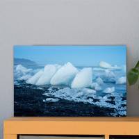 Island Gletschereis Alu-Print 20x30 cm hochwertiges Alu-Dibond Bild - Wandbild Kunstdruck Bild 1