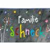 Türschild Schiefer Familie personalisiert, Schieferschild mit Pusteblumen, Haustürschild mit Name Bild 2