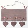 Geschenk für alle Anlässe, Türschild aus Holz für die ganze Familie mit Namen personalisiert, Holzschild Herzblumen. Bild 2