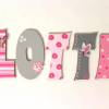 Holzbuchstaben, Türbuchstaben, Kinderzimmer, Buchstaben - Lieblingslädchen - Schmetterlinge, Blümchen, rosa Bild 2