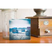 Sylt, Strandkorb, maritim, Meer, Nordsee, Chillen, Urlaub, Foto auf Holz, im Quadrat, 10 x 10 cm Bild 1