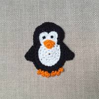 Pinguin Applikation, Häkelapplikation Aufnäher Zoo Tiere