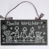Schiefer Türschild Namensschild Tandemfamilie schwarz / weiß individuell personalisiert Bild 2