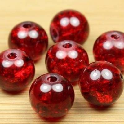 Crashperlen, rund, dunkelrot, 4mm, 50 Stück