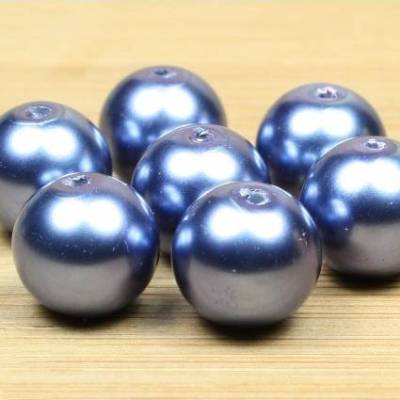 GlaswachsPerlen, nachtblau, 8mm, 50 Stück