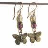 Ohrringe - Bronze - Lila-Violett mit Motte Bild 2