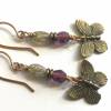 Ohrringe - Bronze - Lila-Violett mit Motte Bild 3