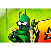 XXL Poster Graffiti Roboter Soldat Krieger 60x90 cm matt Bild 1