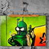 XXL Poster Graffiti Roboter Soldat Krieger 60x90 cm matt Bild 2