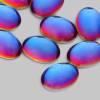 2 Regenbogen Cabochons ~  13x18mm ~ dichroitische Glascabochons ~ Capri Blue Heliotrop ~ Tschechische Glas Cabochons Bild 2