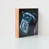 altes Telefon mit Wählscheibe, Lost Place, marode, verlassenes Haus, Villa, Foto auf Holz, im Quadrat, 10 x 10 cm Bild 3