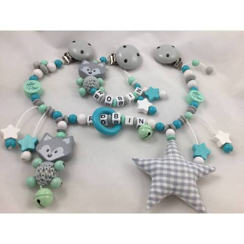 Kinderwagenkette und Schnullerkette Fuchs