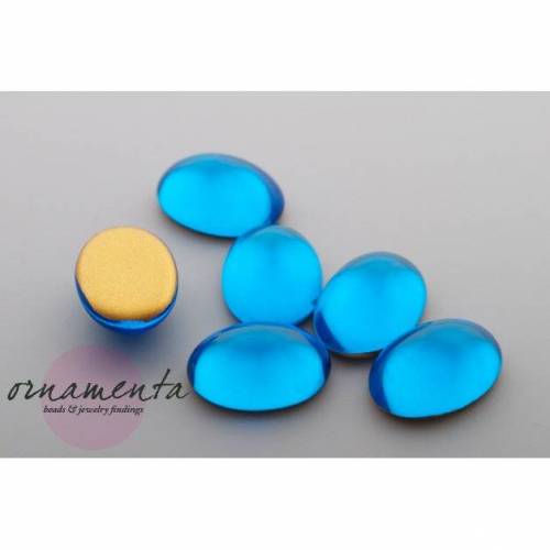 2 Cabochons 18x13mm türkisblau Glas