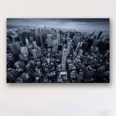 Skyline New York Hochhäuser - Alu Print - 45x30 cm hochwertiges Alu-Dibond Bild - Wandbild Kunstdruck
