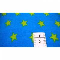 Baumwolljersey - Sterne Medium - Hellgrün auf Türkis Meterware nähen Mitwachshose Shirt Geschenke Bild 1