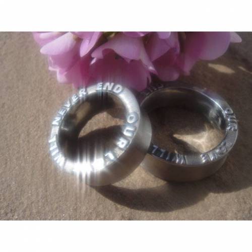 Trauringe 3-D gravur Edelstahl Titan konkav , Unikate