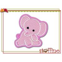 Applikation Babyelefant Elefant in rosa Bild 1