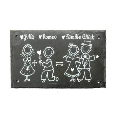 personalisiertes Hochzeitsgeschenk für das Brautpaar, Türschild aus Schiefer für Paare mit Namen, einzigartiges Geschenk