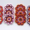 4-er Set Mandala, grosse Häkelblumen, bunte Blumen Häkelapplikation, Bild 2