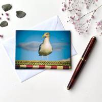 Foto Grußkarte Strandkorb Möwe - Klappkarte mit Umschlag - Format C6 Bild 1