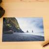 2er Set Island Landschaft maritim schwarzer Strand Postkarten XXL Panorama Gift for him Bild 3