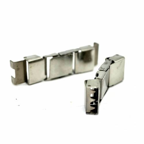2 x Klappverschluss Edelstahl , für  Stoff & Lederarmbänder, Uhrenarmbänder