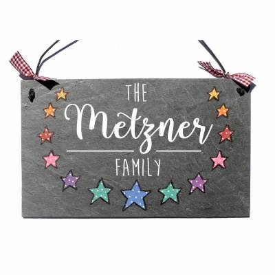 Türschild Schiefer personalisiert, individuelles Geschenk zu Hochzeit, Heirat, Geburt, Vatertag, Muttertag, Valentinstag, Weihnachten, Vermählung, Trauung, Ostern, Weihnachtsgeschenk